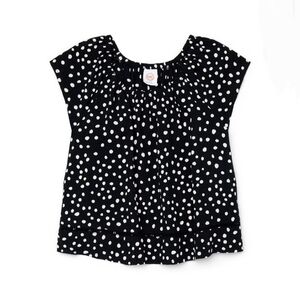 WONDER NATION Girl's Short Sleeves Woven Babydoll Top